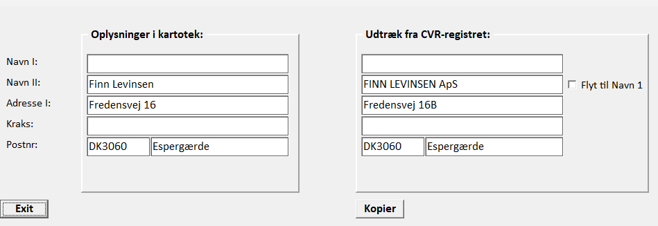 Automatisk oprettelse af debitor med CVR-nummer